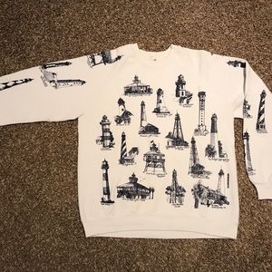 Lighthouses Double Sided Graphic Crewneck Sweater